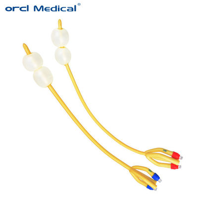 4 Way Double Balloon Foley Catheter Disposable Silicone Coated 40cm μήκος